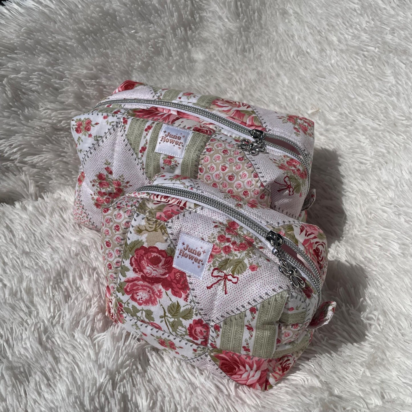 Large Makeup Bag | Patchwork rose