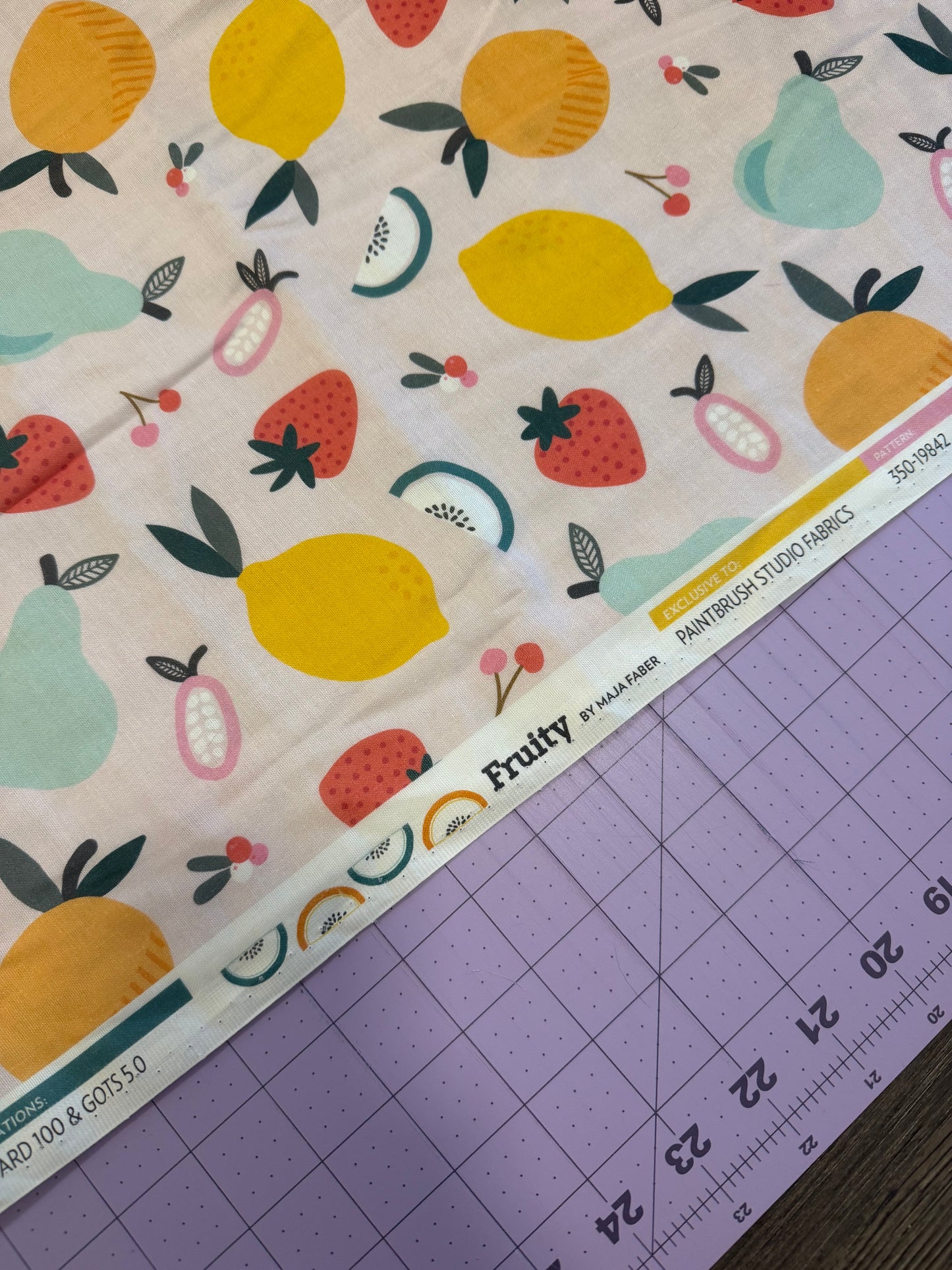 Double Gauze Cotton | Fruity by Maja Faber | Paintbrush studio fabric | per ¼ yard