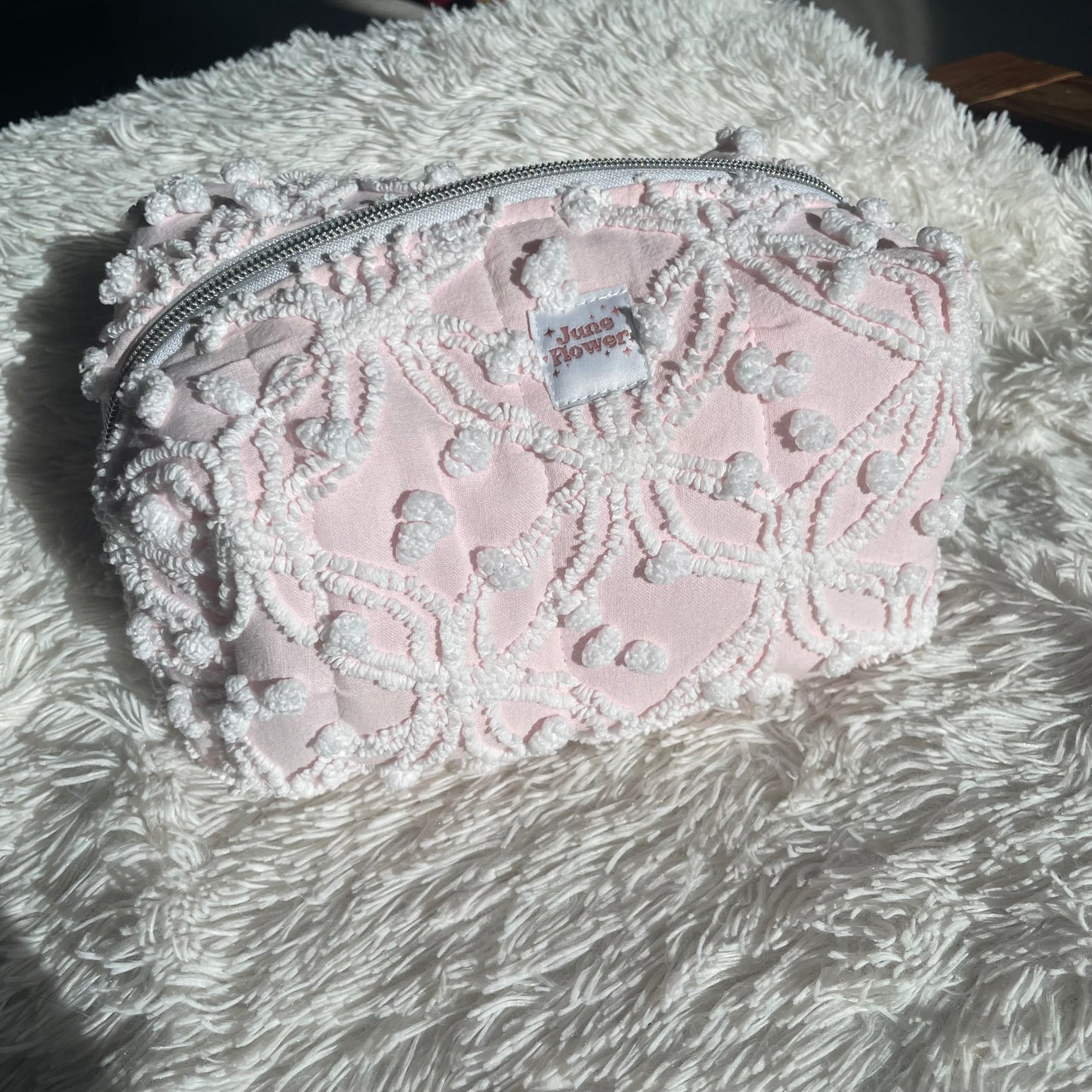 Large Makeup Bag | Heirloom Pink Dots