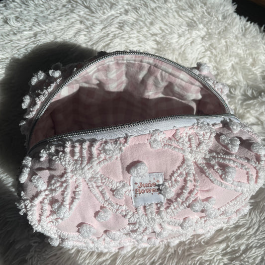Large Makeup Bag | Heirloom Pink Dots