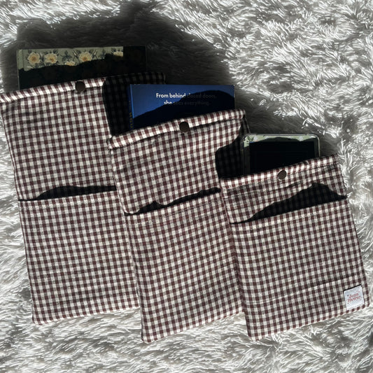 Book Sleeve | Espresso Gingham
