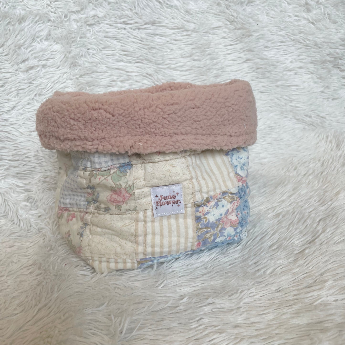 Vanity Bucket | Vintage Quilt Blue
