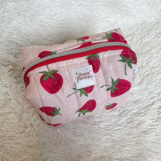 Small Makeup Bag | Pink Strawberry
