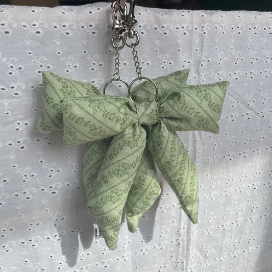 Bow Bag Charm | Green Vines