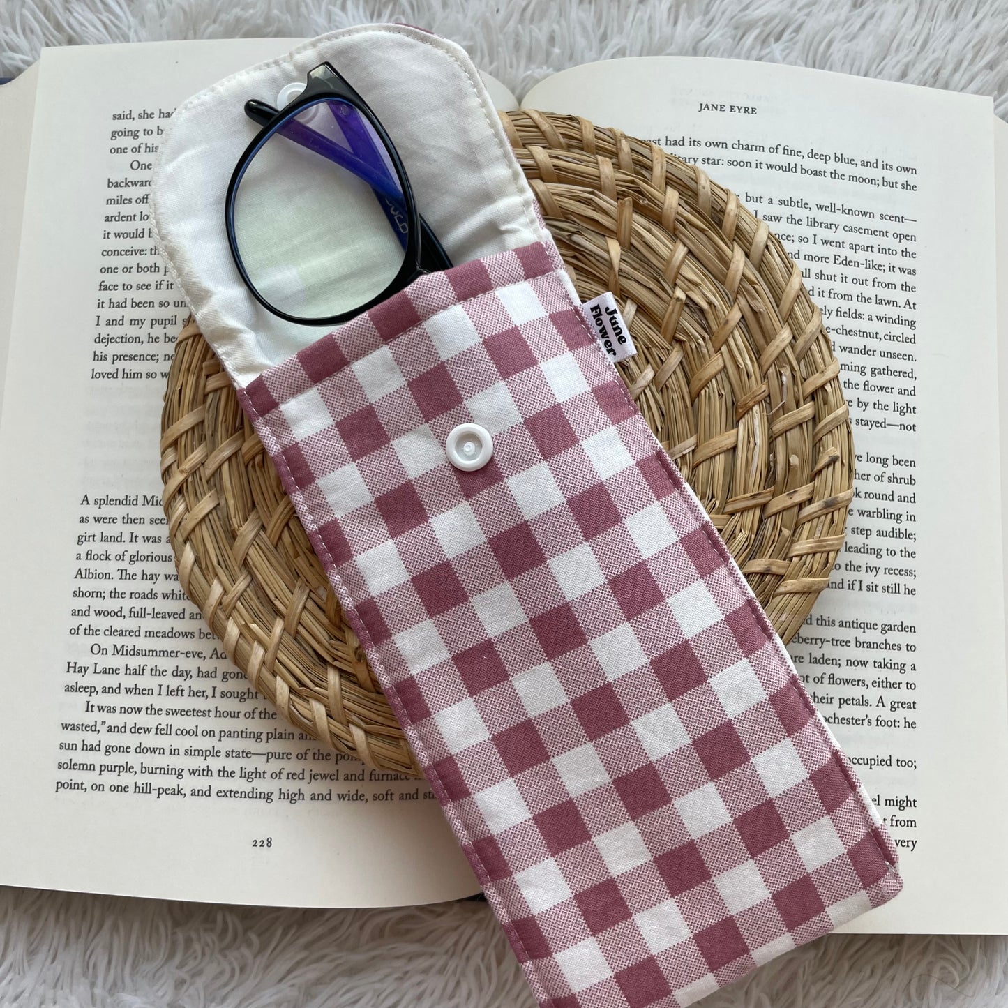 Glasses Sleeve | Berry Gingham