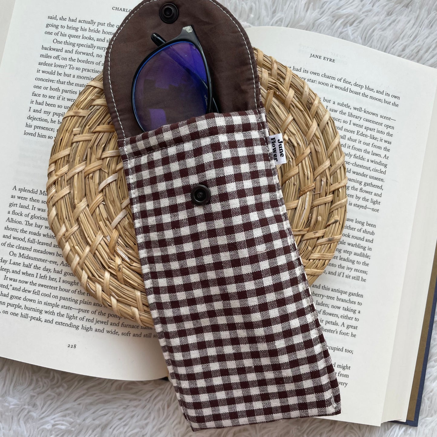 Glasses Sleeve | Espresso Gingham