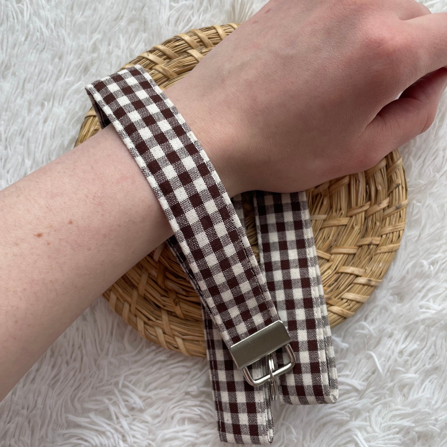 Keychain Wristlet | Espresso Gingham