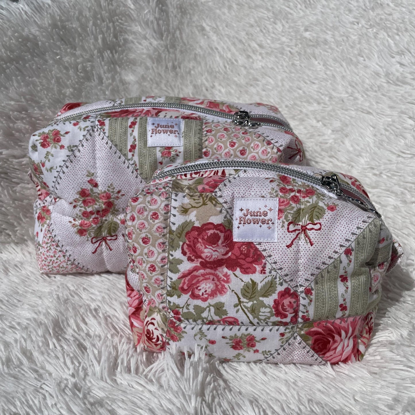 Large Makeup Bag | Patchwork rose
