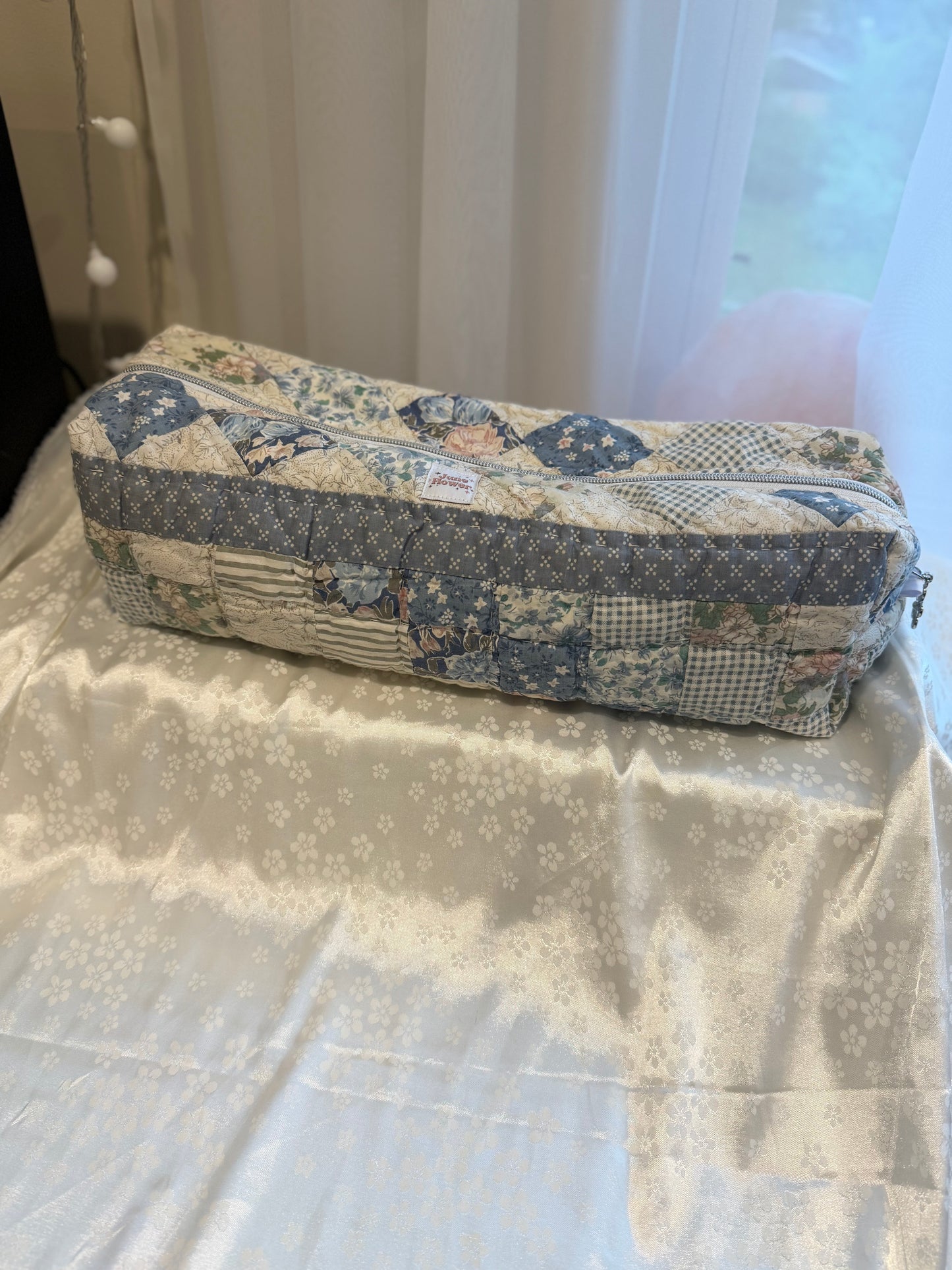 Hair Tool Bag - Blue Around The World Patchwork