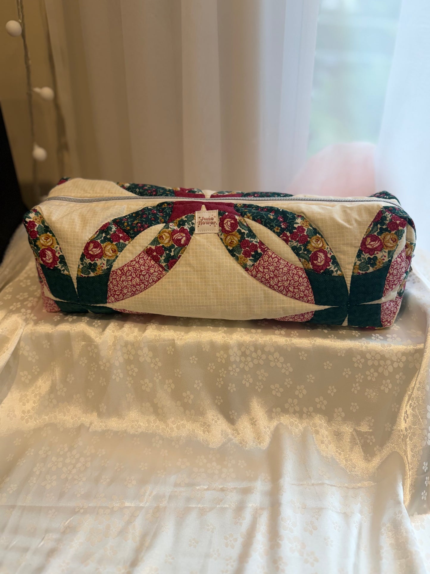 Hair Tool Bag - Green and Wine Double Ring