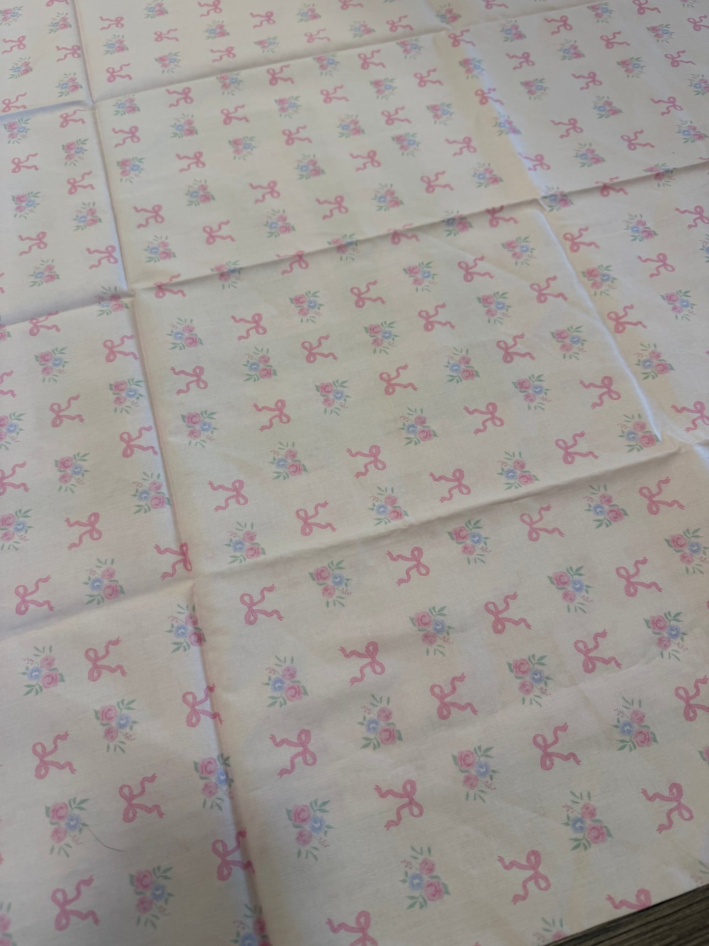 Pink Bows and Florals | Unbranded | 50 in wide | per ¼ yard