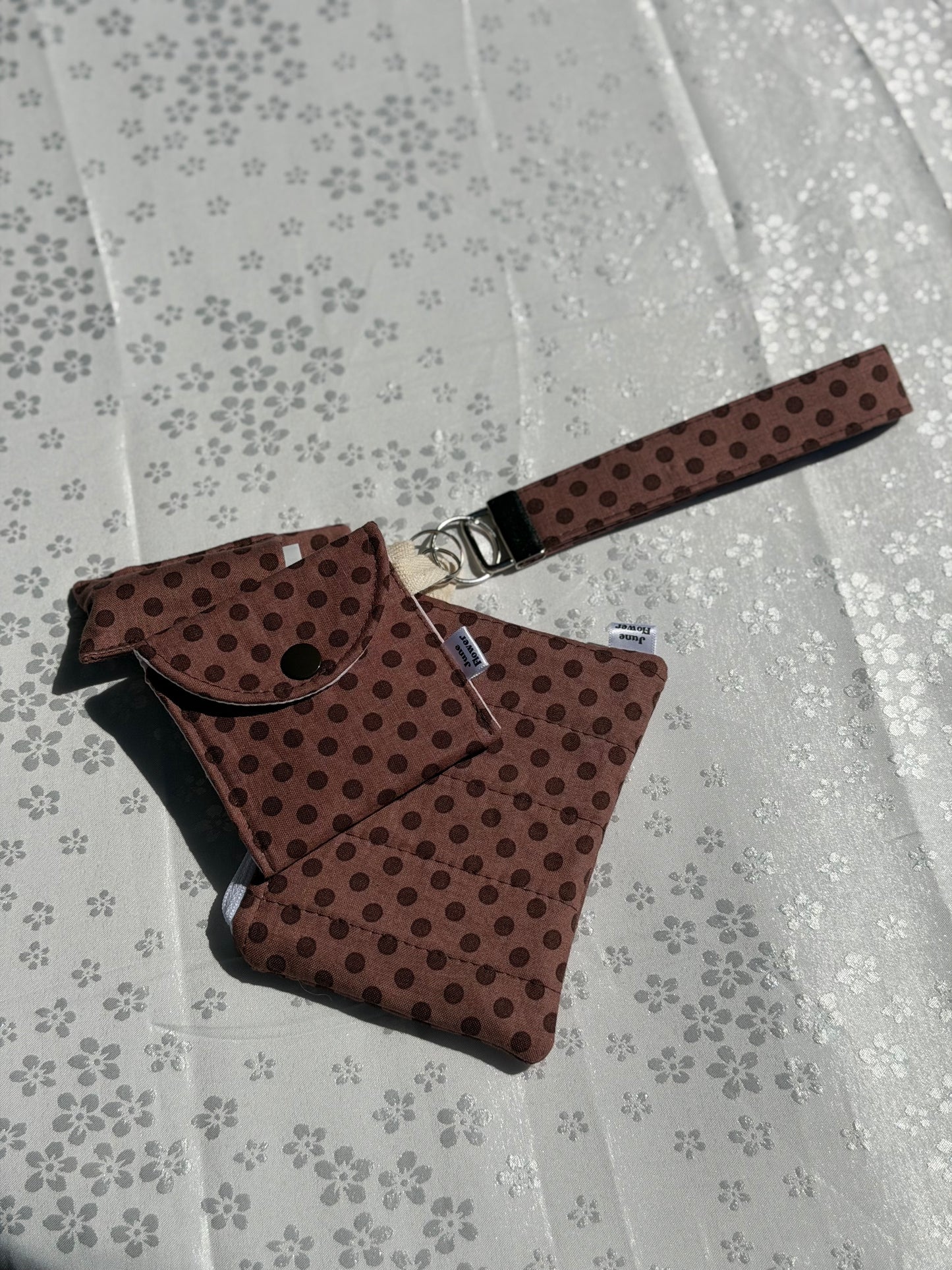 Keychain Wristlet | Mocha Polka