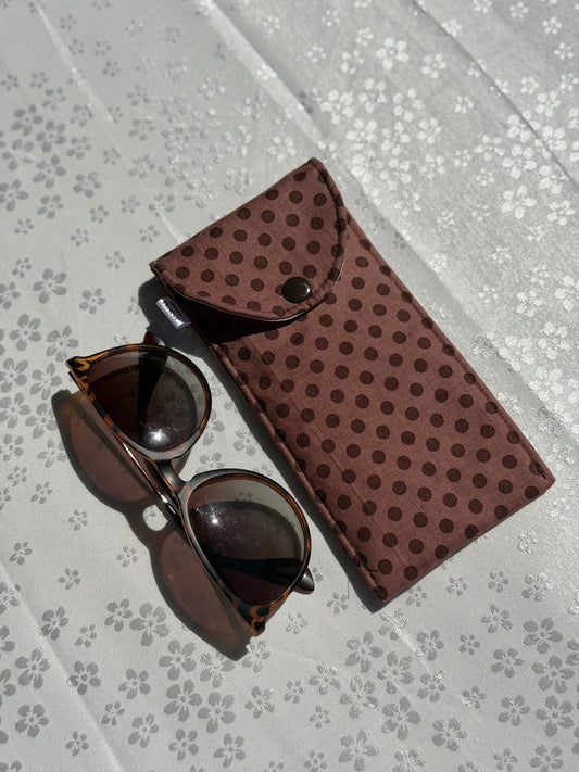 Glasses Sleeve | Mocha Polka