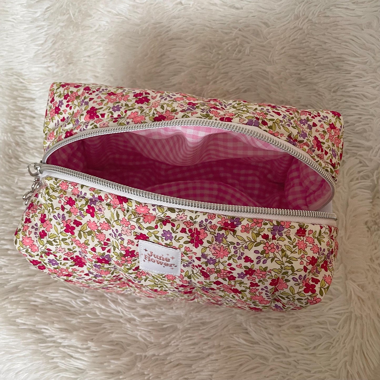 Large Makeup Bag | Pink Ditsy Floral