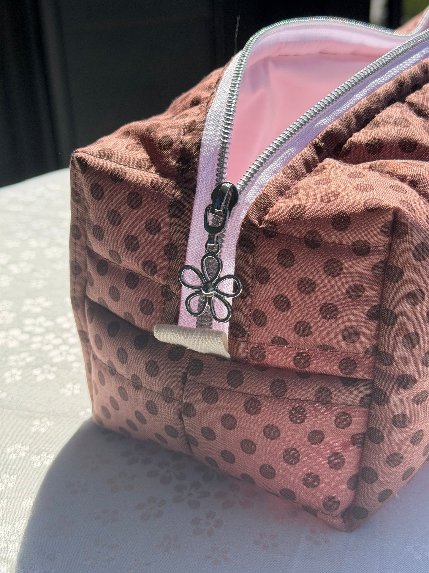 Hair Tool Bag - Mocha Polka
