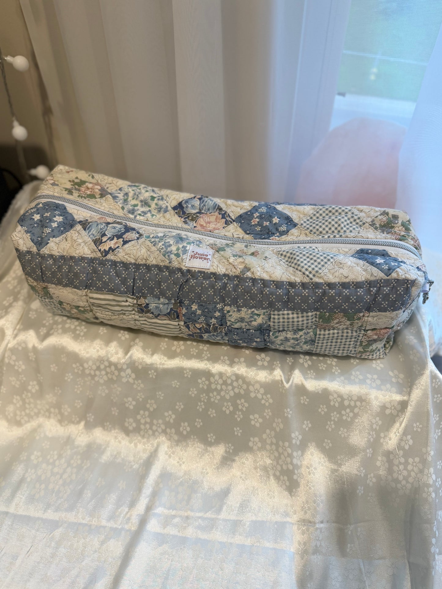 Hair Tool Bag - Blue Around The World Patchwork