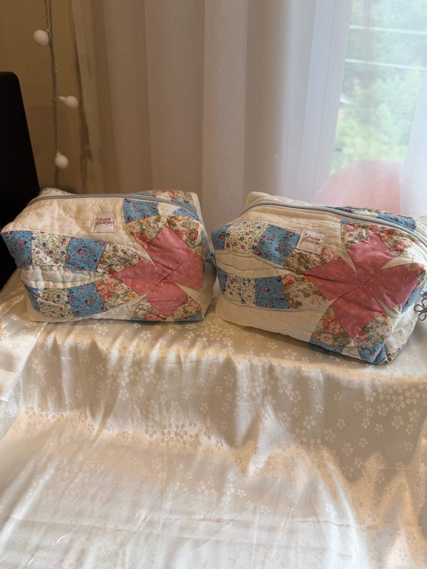 Large Makeup Bag | Pink Double Ring