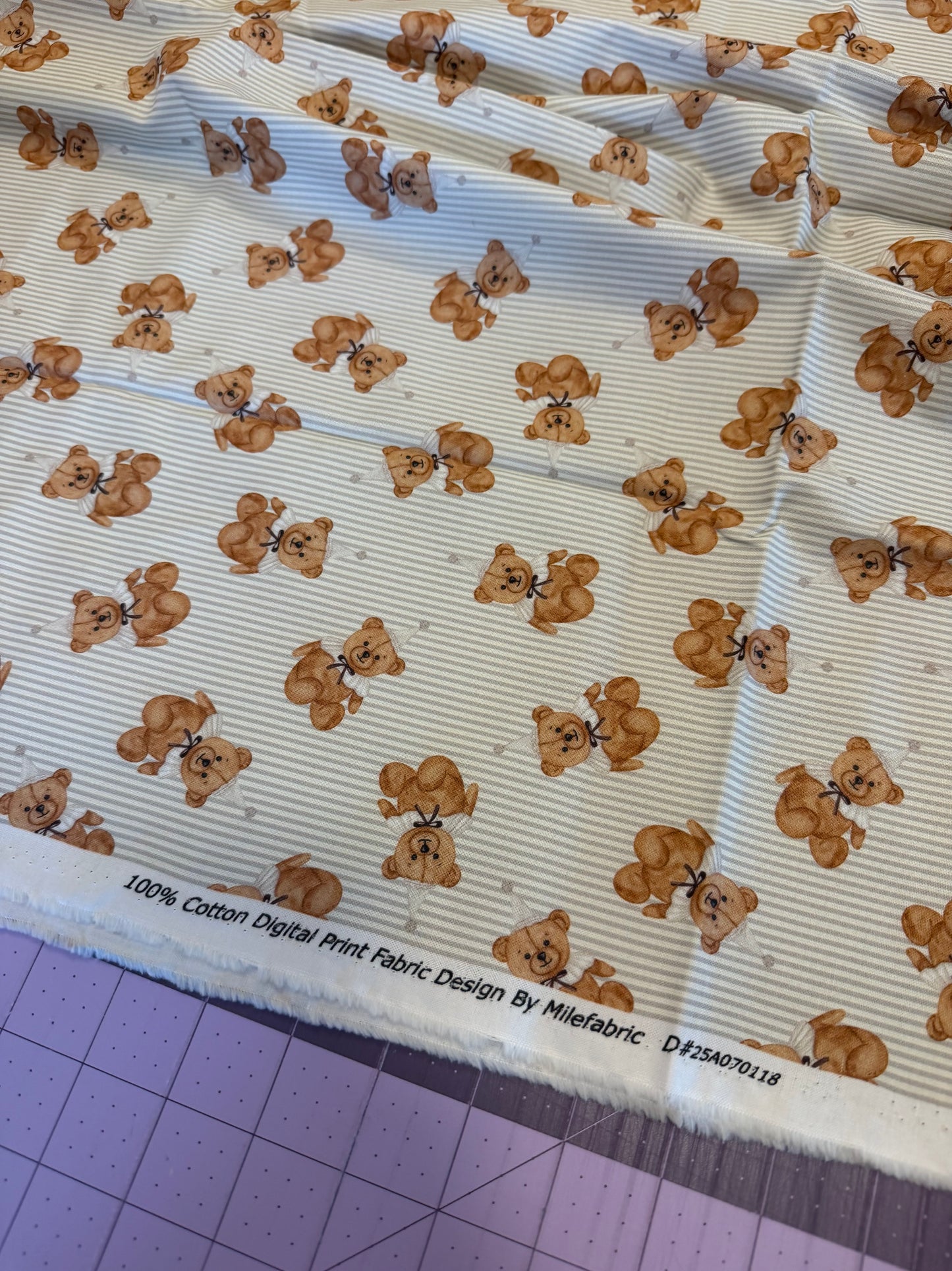 Teddy Bear Stripes | 56" wide| per ¼ yard