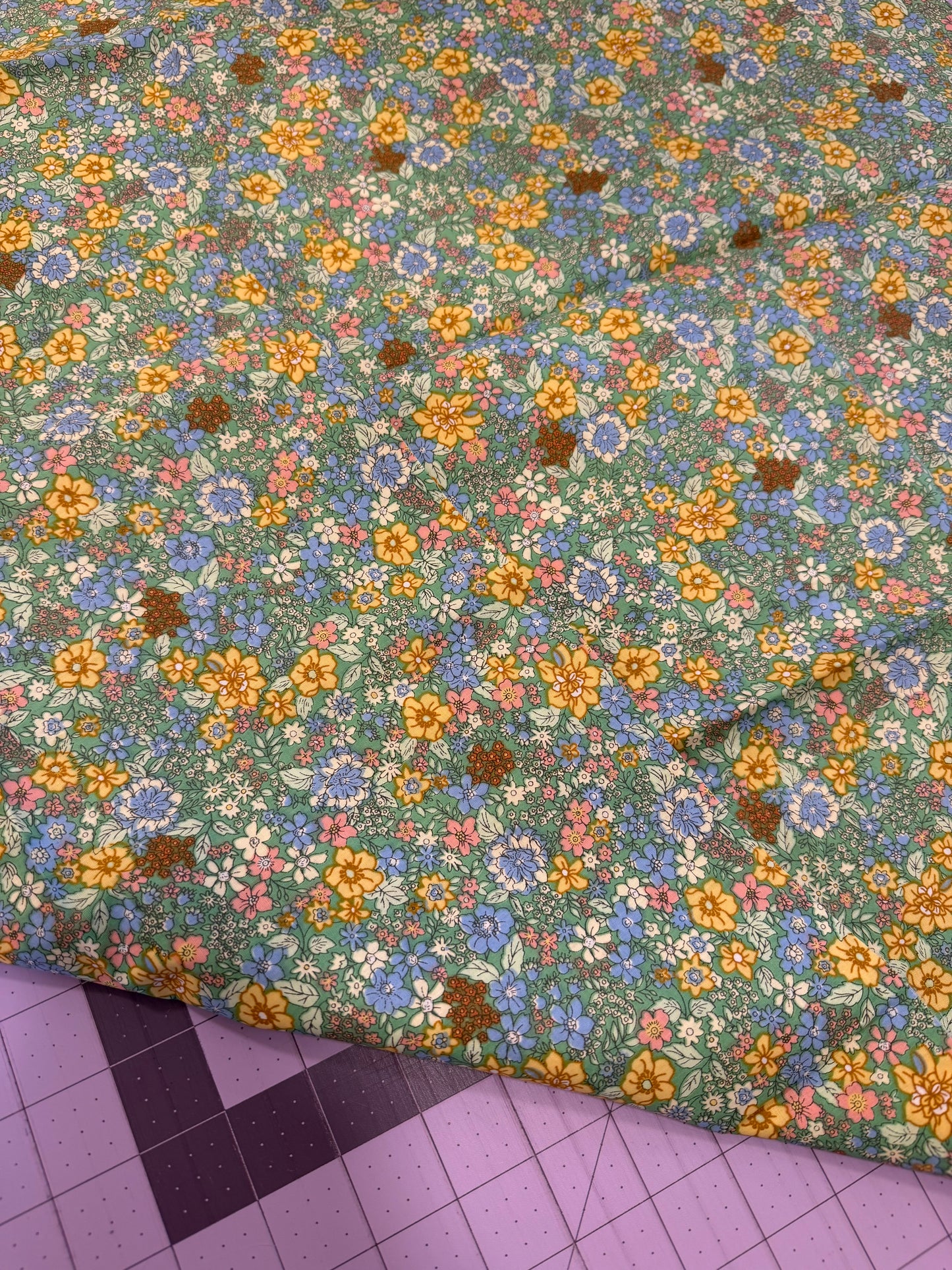 Green Floral | 56" Wide | Per ¼ yard