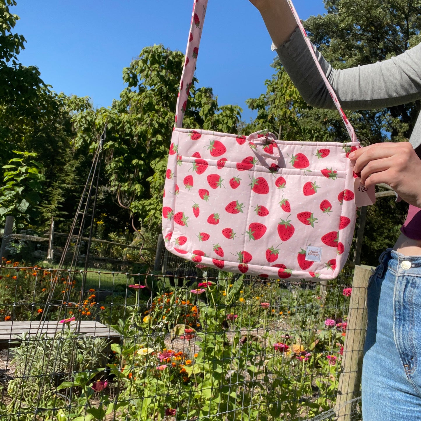 Bow bag | Pink Strawberry