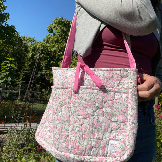 Bow bag | Pink and Green Quilt