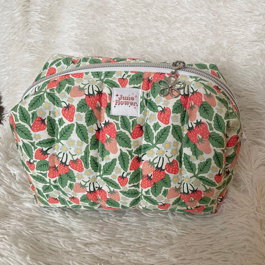 Large Makeup Bag | Strawberry Harvest