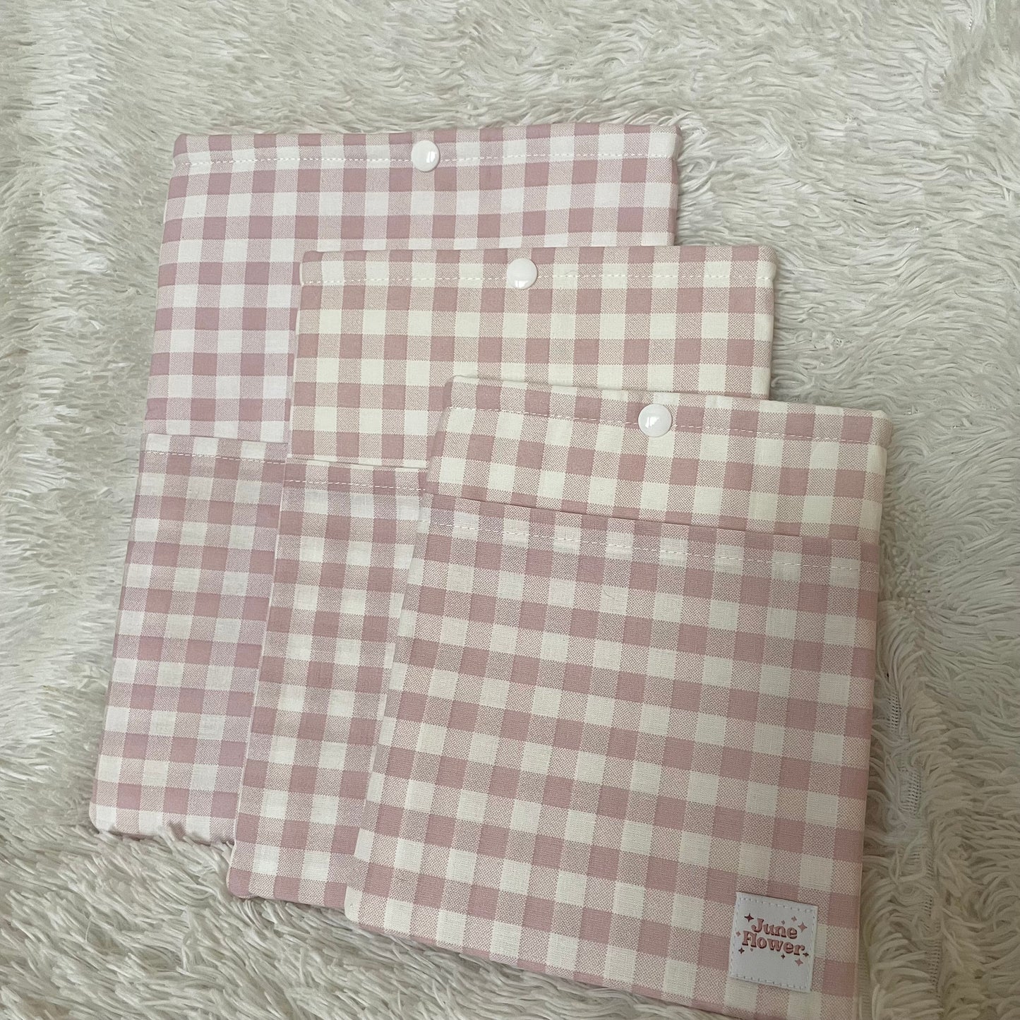 Book Sleeve | Blush Gingham