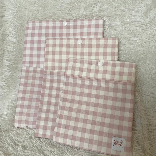 Book Sleeve | Blush Gingham