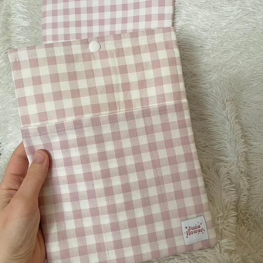 Book Sleeve | Blush Gingham