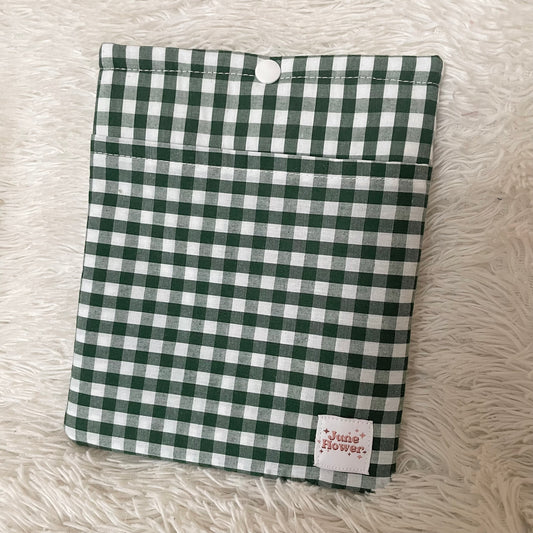 Book Sleeve | Emerald Gingham