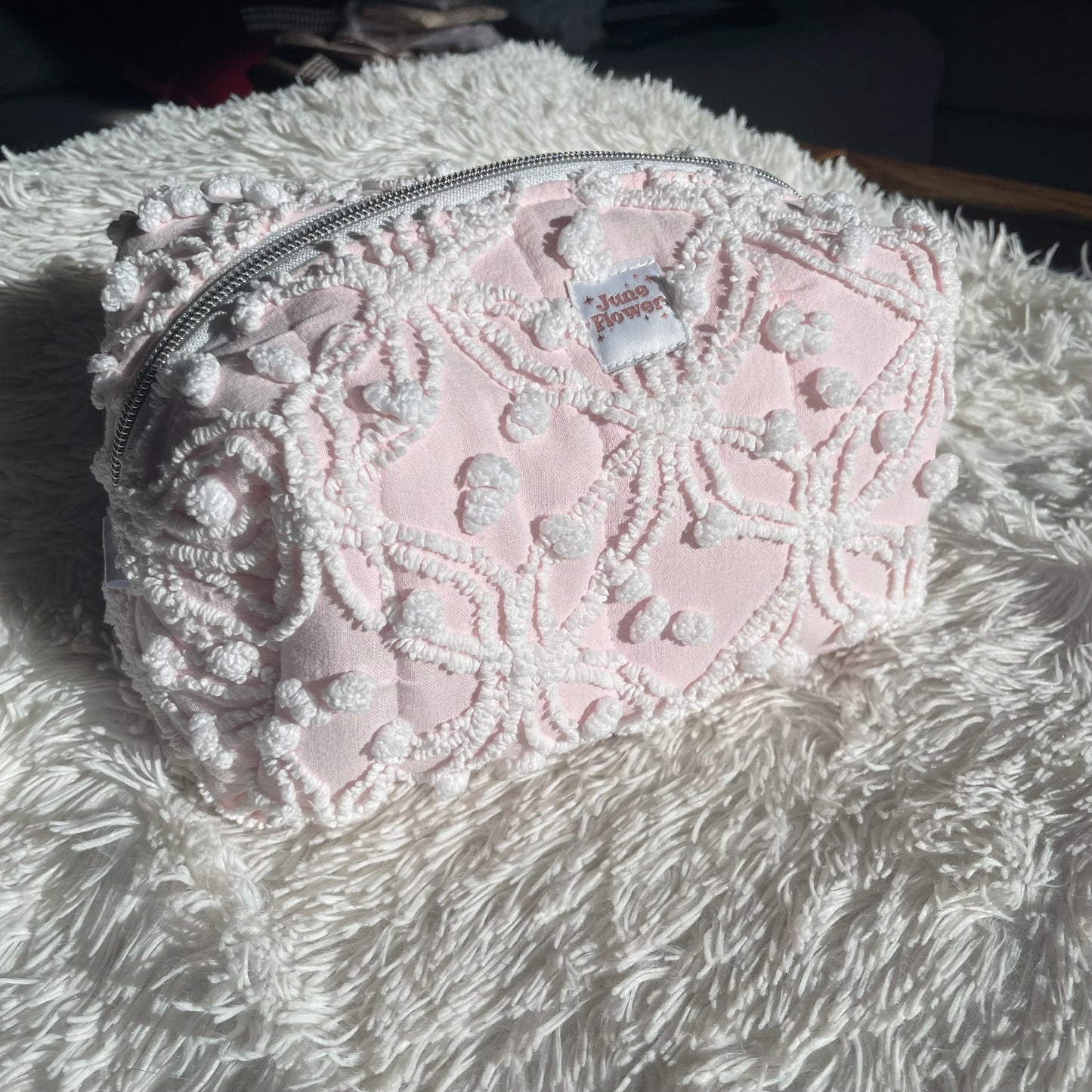 Large Makeup Bag | Heirloom Pink Dots