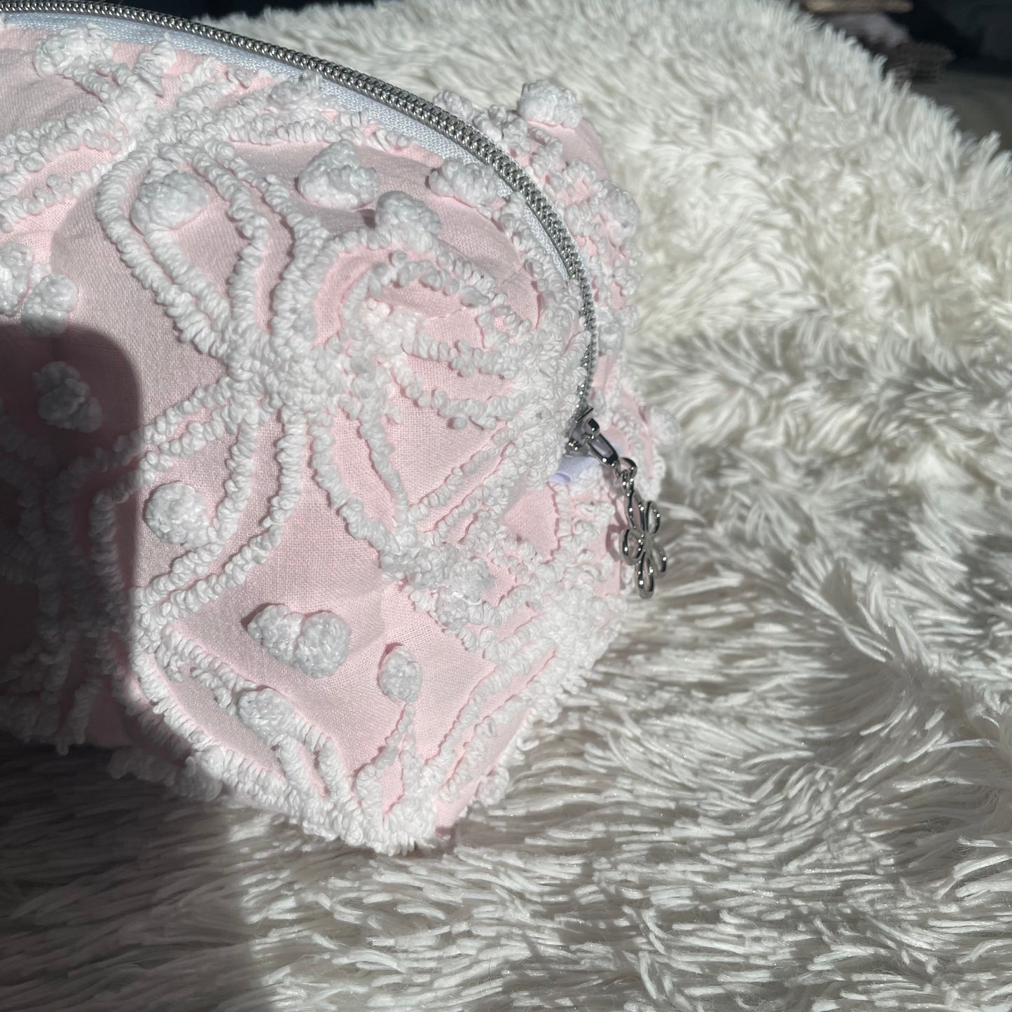 Large Makeup Bag | Heirloom Pink Dots