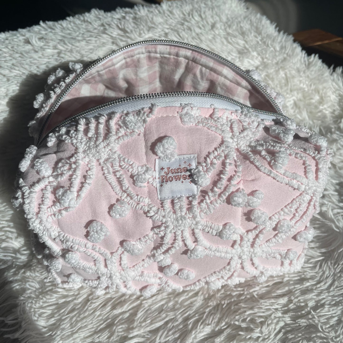 Large Makeup Bag | Heirloom Pink Dots