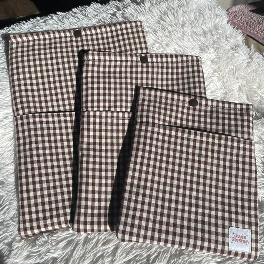 Book Sleeve | Espresso Gingham