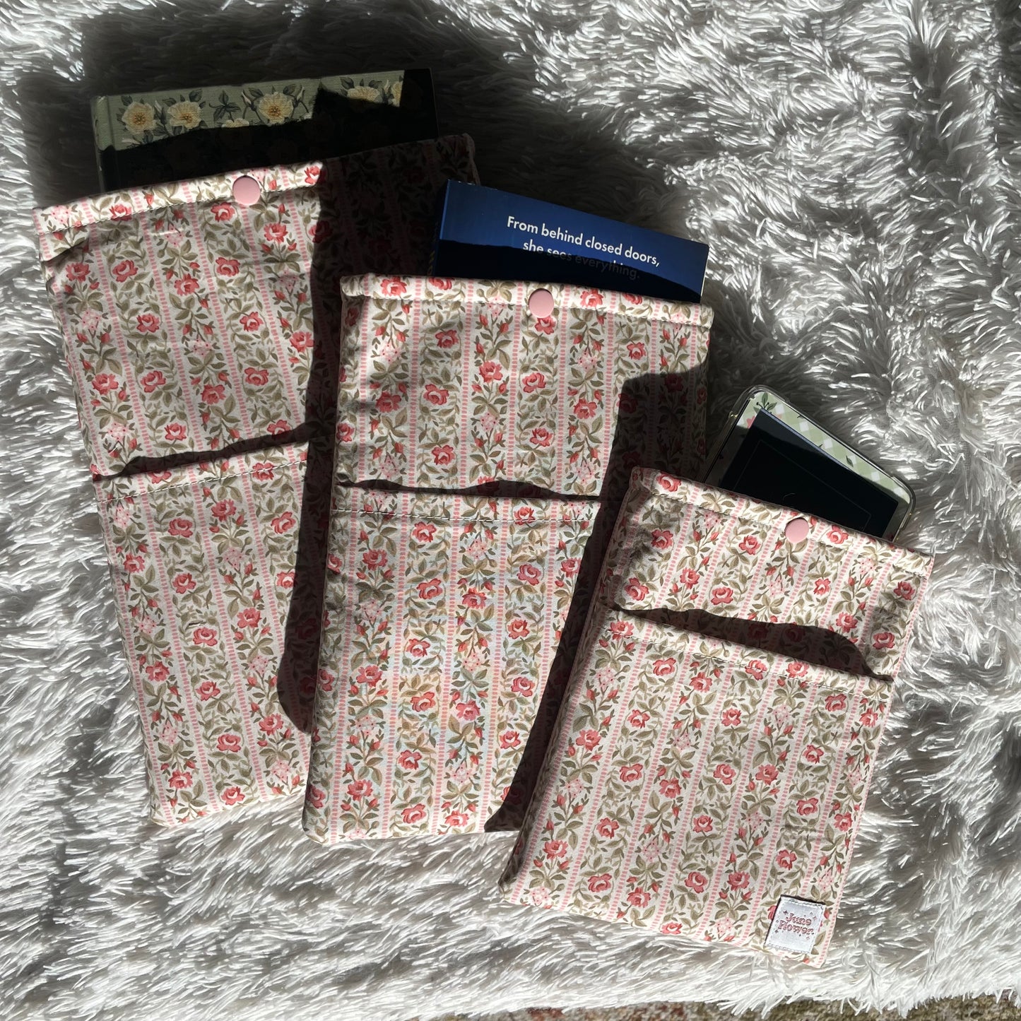 Book Sleeve | Cottage Rose Stripes