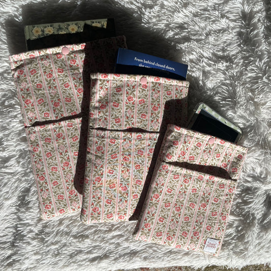 Book Sleeve | Cottage Rose Stripes