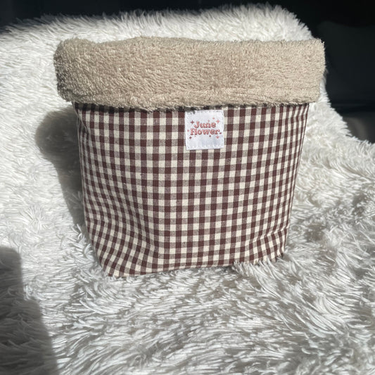 Vanity Bucket | Espresso Gingham