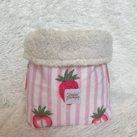 Vanity Bucket | Strawberry Stripes