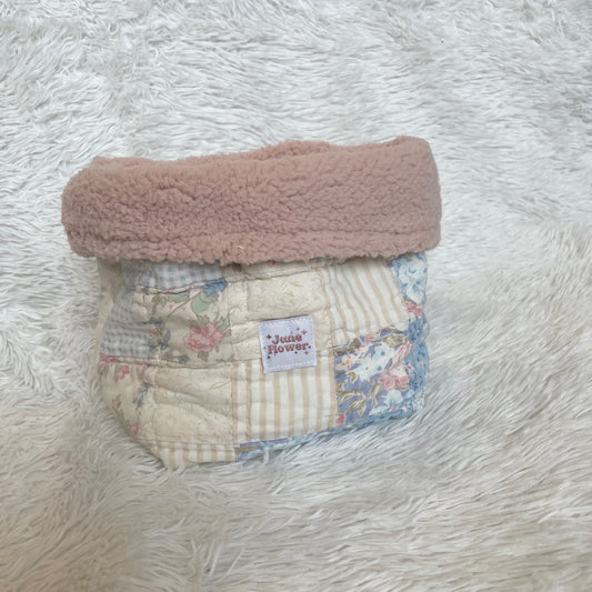 Vanity Bucket | Vintage Quilt Blue