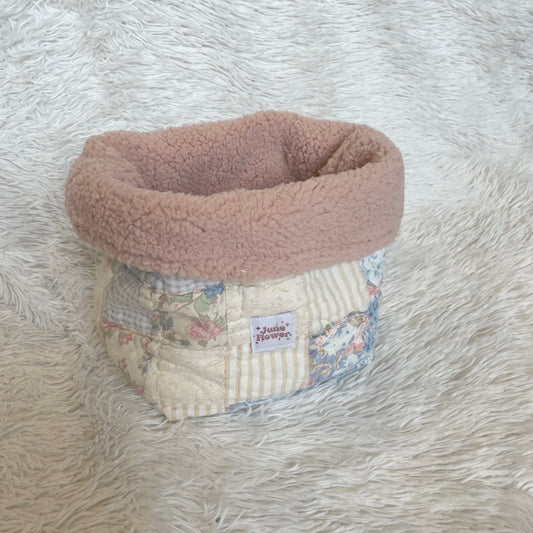 Vanity Bucket | Vintage Quilt Blue