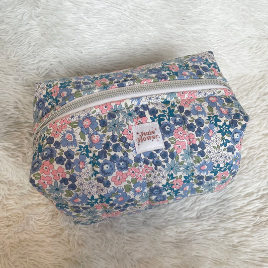 Large Makeup Bag | Blue Liberty Floral