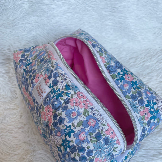 Large Makeup Bag | Blue Liberty Floral