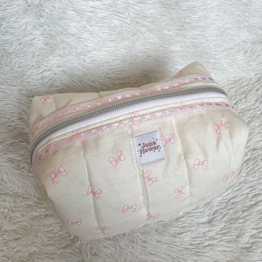 Large Makeup Bag | Coquette Bows