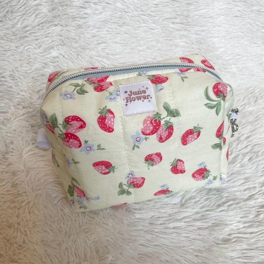 Small Makeup Bag | Strawberries and Cream