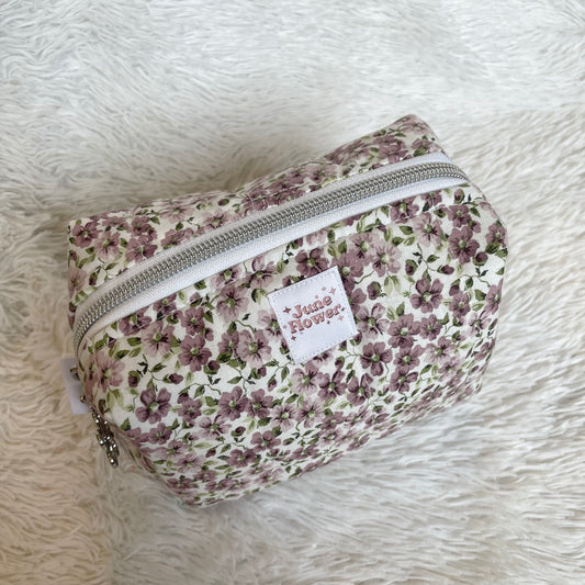 Small Makeup Bag | Purple Ditsy Floral