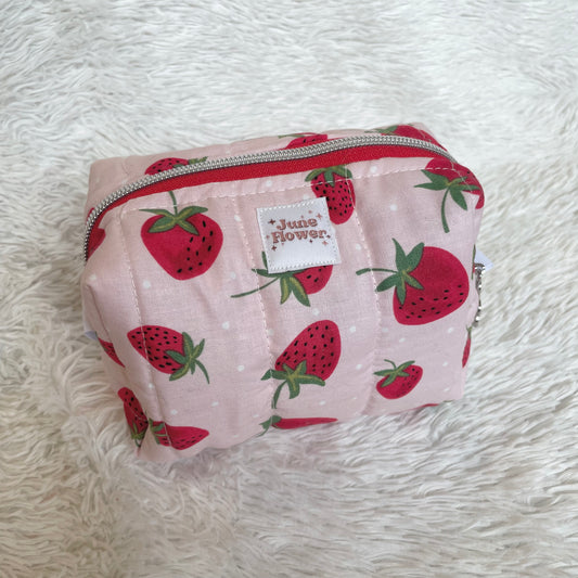 Small Makeup Bag | Pink Strawberry