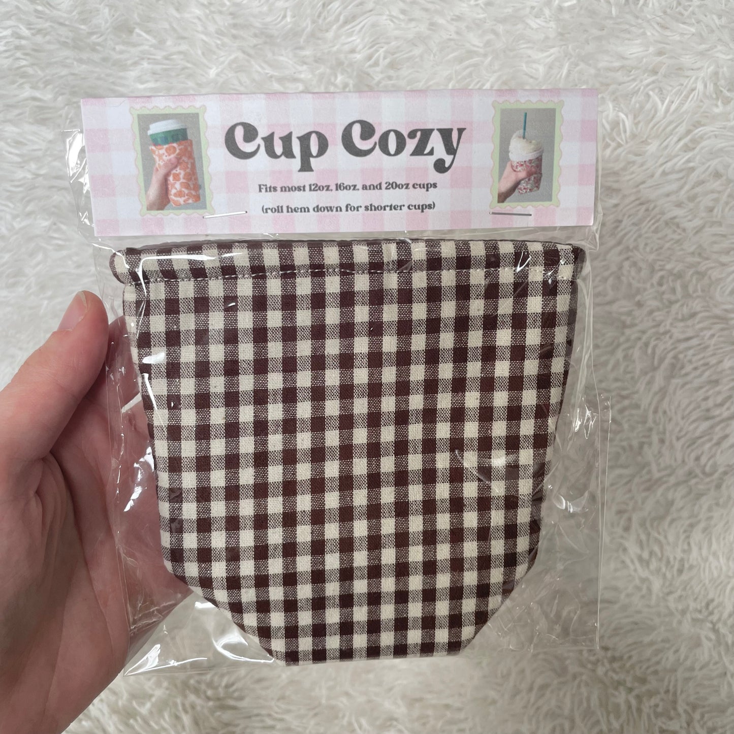 Cup Cozy | Espresso Gingham