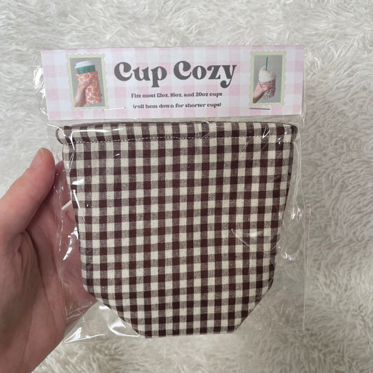 Cup Cozy | Espresso Gingham