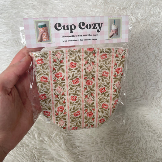 Cup Cozy | Cottage Rose Stripes