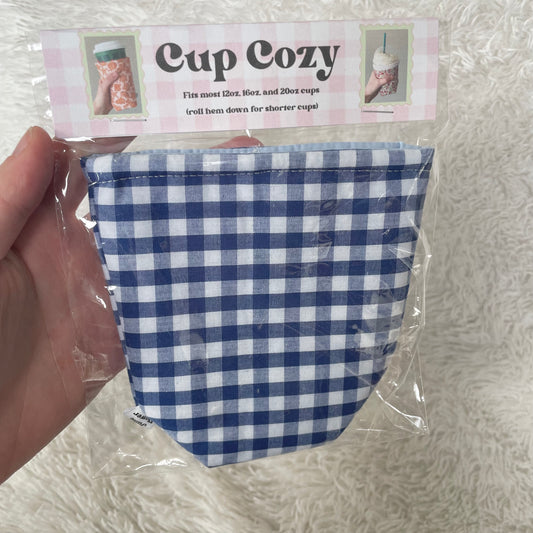 Cup Cozy | Navy Gingham